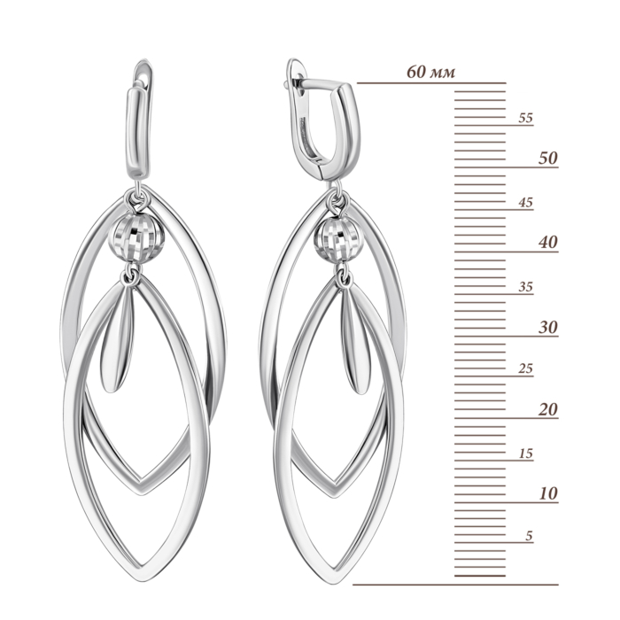 Срібні сережки-підвіски. Артикул UG52E13361