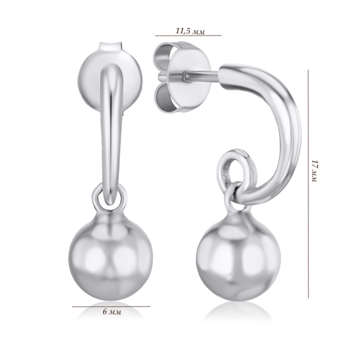 Серебряные серьги 2E13926-6-E/12