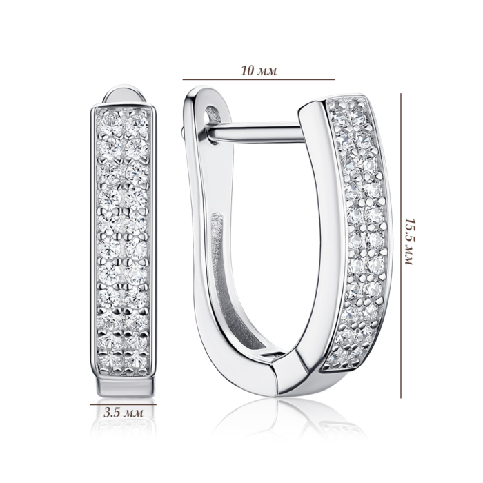 Срібні сережки з фіанітами 2E22868-E/12/1