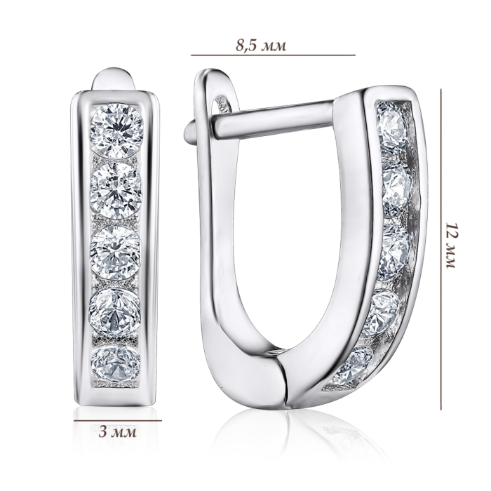 Срібні сережки. Артикул 2E22972-E/12/1