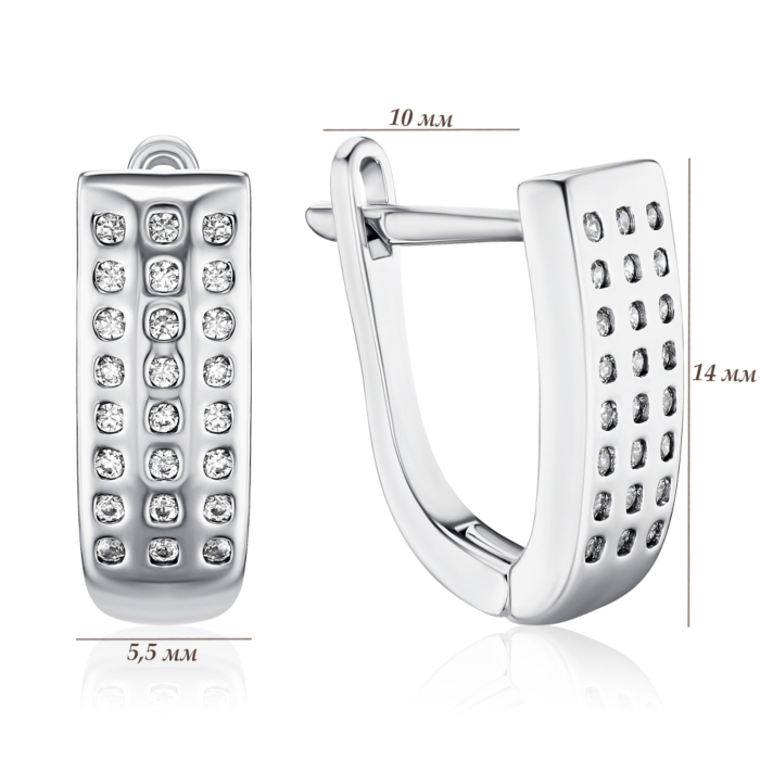 Срібні сережки з фіанітами 2E25719-E/12/1