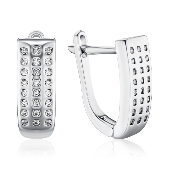 Срібні сережки з фіанітами 2E25719-E/12/1