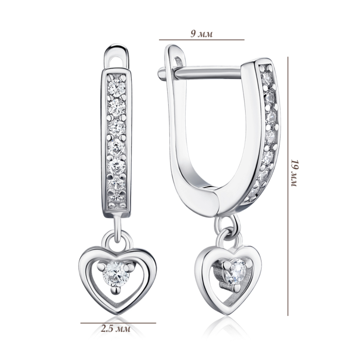 Срібні сережки з фіанітами 2E27303-E/12/1