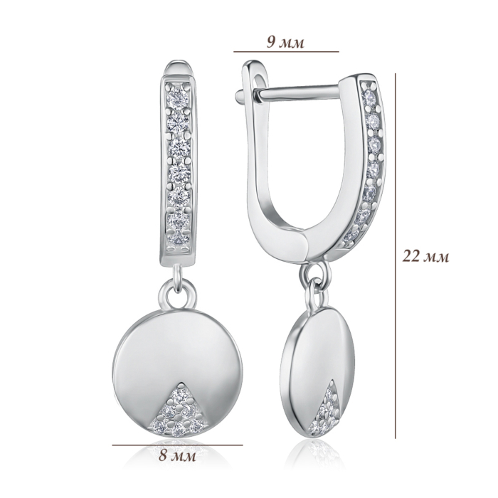 Срібні сережки з фіанітами. Артикул 2E27319-E/12/1