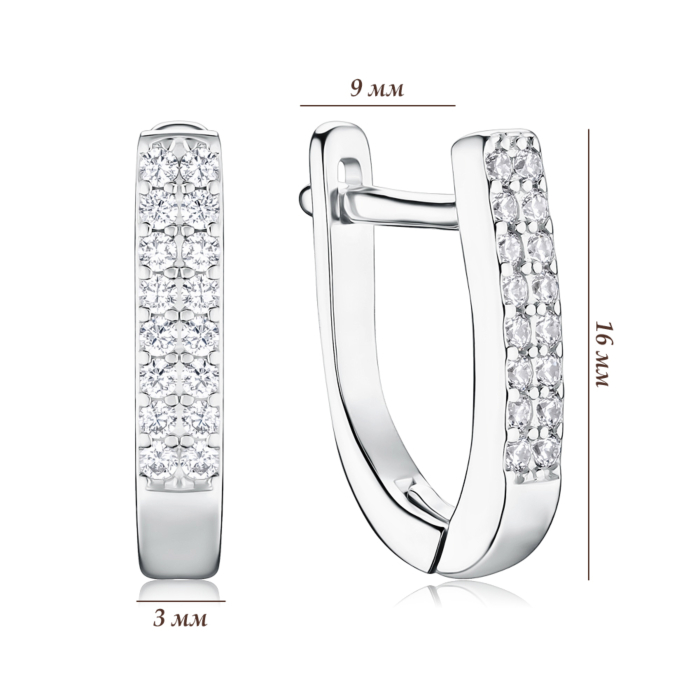 Срібні сережки з фіанітами 2E29765-E/12/1