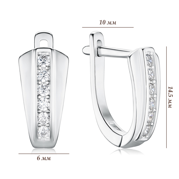 Срібні сережки з фіанітами 2E29805-E/12/1