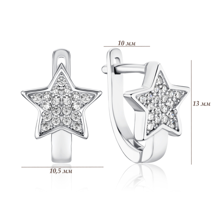 Срібні сережки з фіанітами 2E29875-E/12/1
