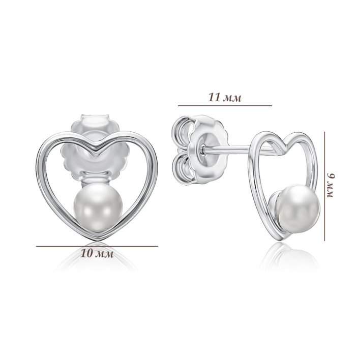 Серебряные серьги с жемчугом. Артикул 2E30331-E/12/4942