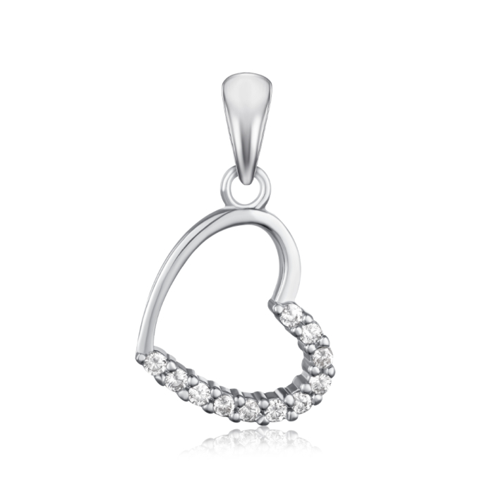 Срібна підвіска з фіанітами. Артикул 2P11973-P/12/1