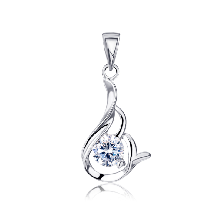 Срібна підвіска з фіанітом. Артикул 2P14307-P/12/1