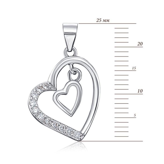 Срібна підвіска з фіанітами. Артикул 1PE46087-P/12/1