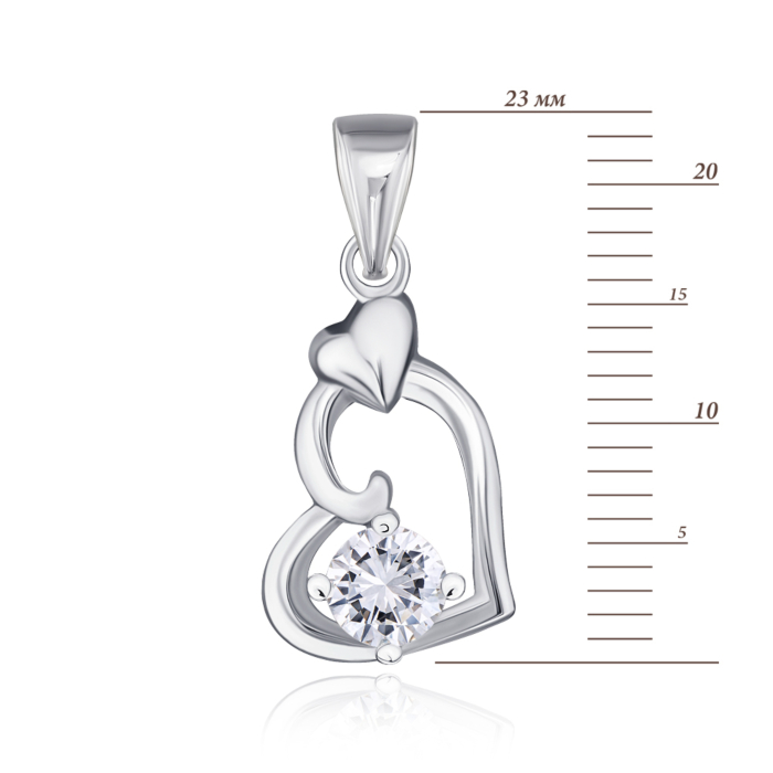 Срібна підвіска з фіанітом. Артикул 2P19116-P/12/1