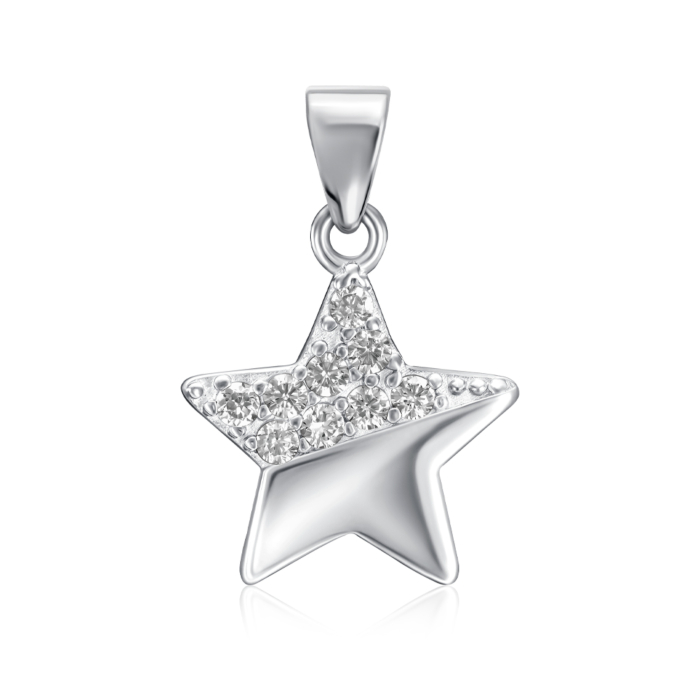 Срібна підвіска з фіанітами. Артикул 2P19874-P/12/1