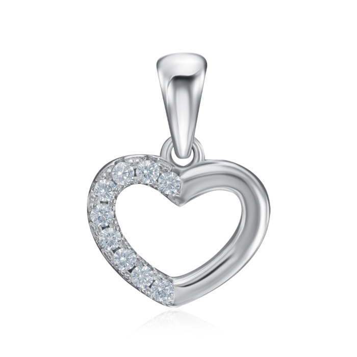 Срібна підвіска з фіанітами. Артикул 2P21032-P/12/1