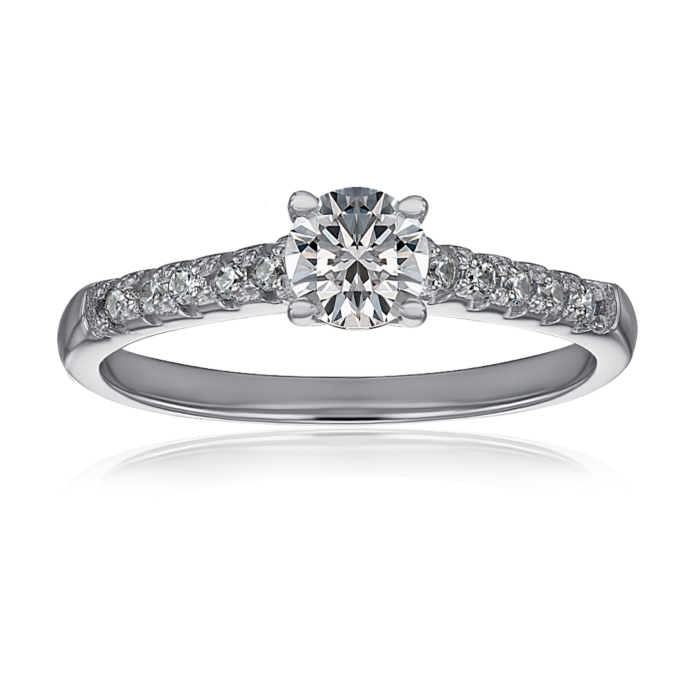 Серебряное кольцо с фианитами. Артикул 2R10527-R/12/1