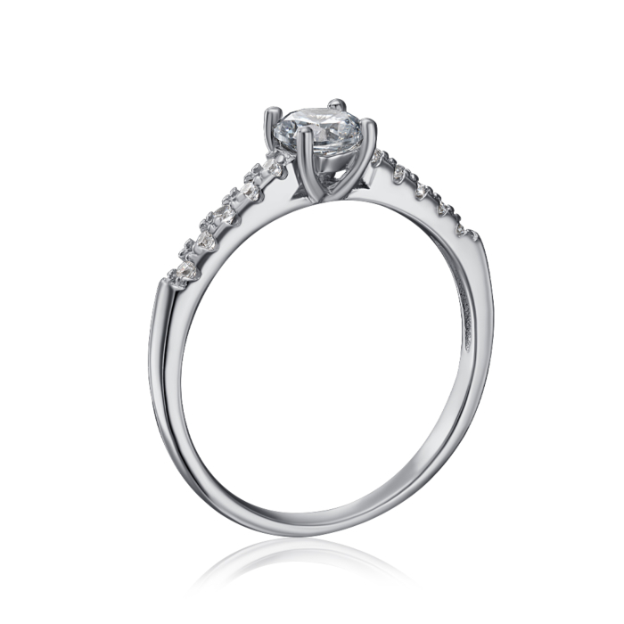 Серебряное кольцо с фианитами. Артикул 2R10527-R/12/1