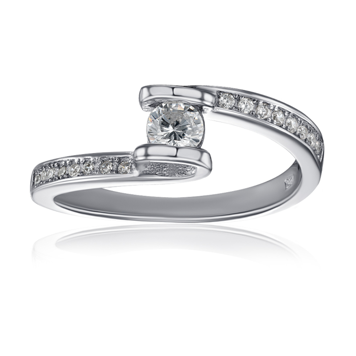 Серебряное кольцо с фианитами. Артикул 2R10859-R/12/1