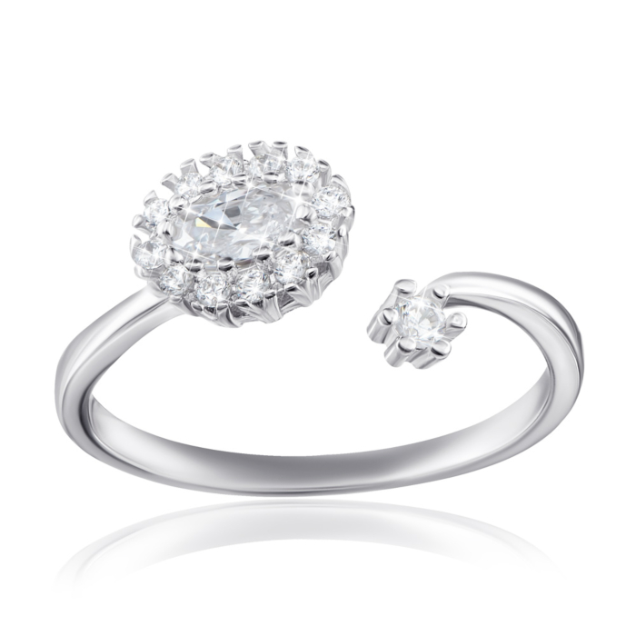Серебряное кольцо с фианитами. Артикул 2R18573-R/12/1