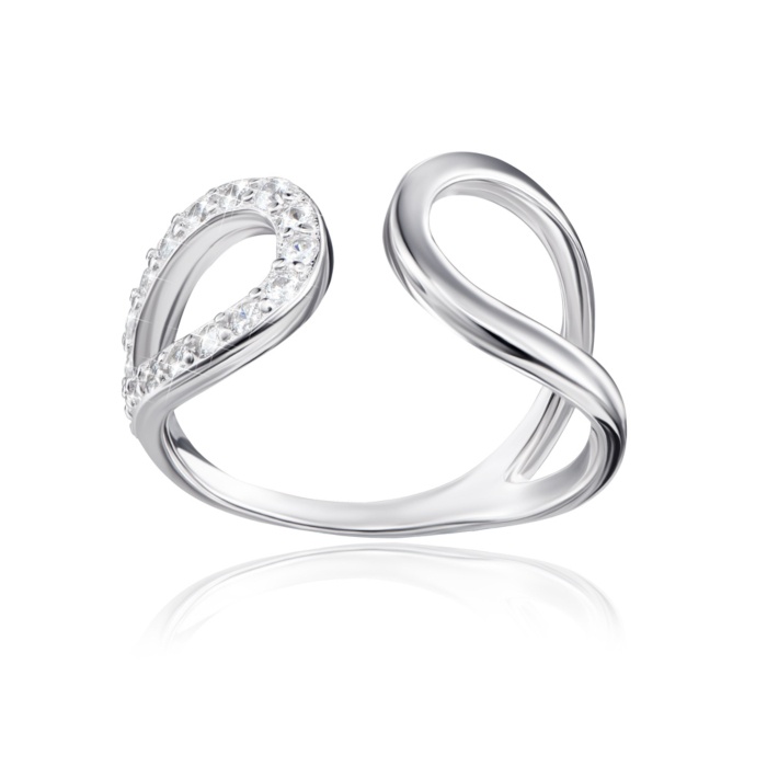 Серебряное кольцо с фианитами. Артикул 2R19495-R/12/1