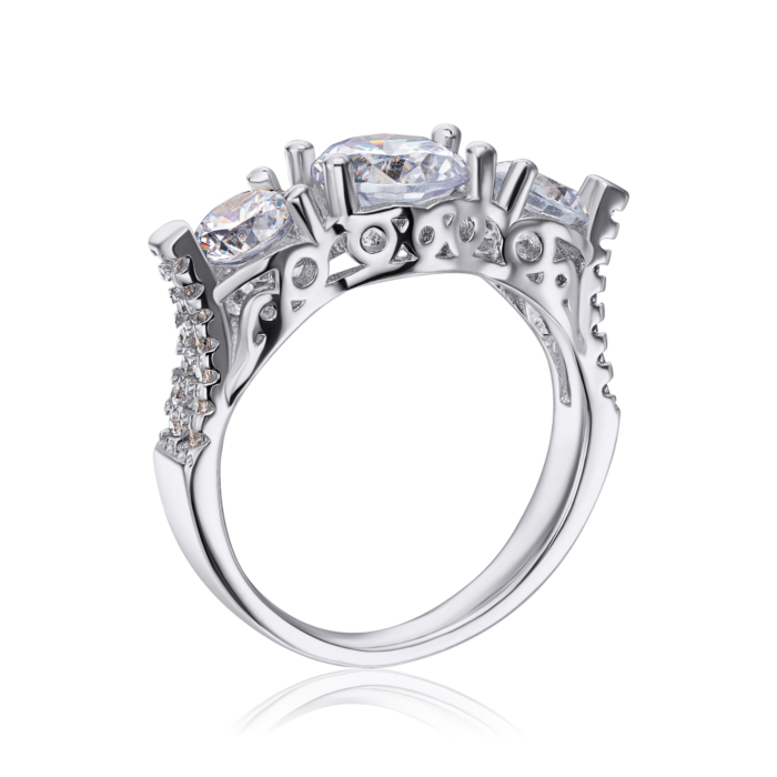 Срібна каблучка з фіанітами. Артикул 2R20905-R/12/1