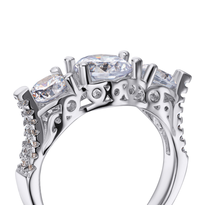 Срібна каблучка з фіанітами. Артикул 2R20905-R/12/1