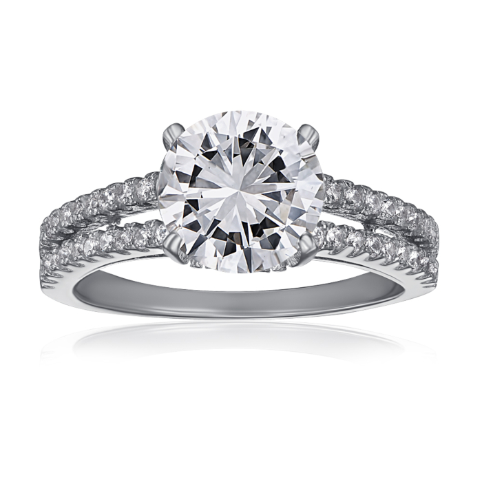 Серебряное кольцо с фианитами. Артикул 2R21056-R/12/1