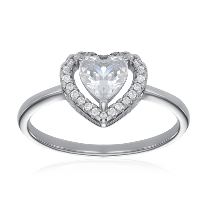 Срібна каблучка з фіанітами. Артикул 2R21064-R/12/1