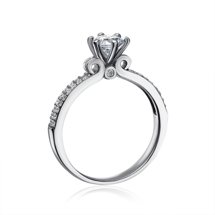 Серебряное кольцо с фианитами. Артикул 2R29286-R/12/1