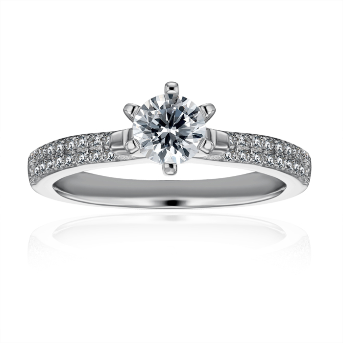 Серебряное кольцо с фианитами. Артикул 2R29286-R/12/1