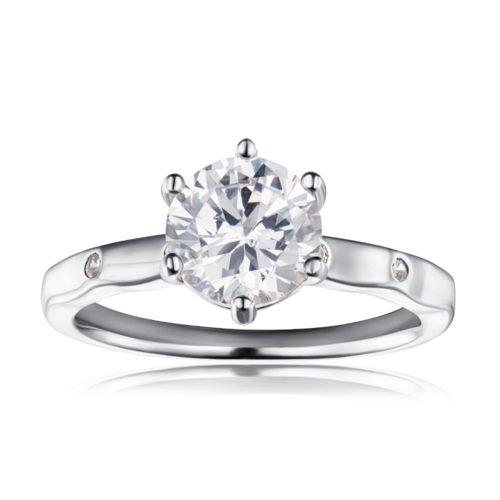 Серебряное кольцо с фианитом. Артикул 2R30680-R/12/1