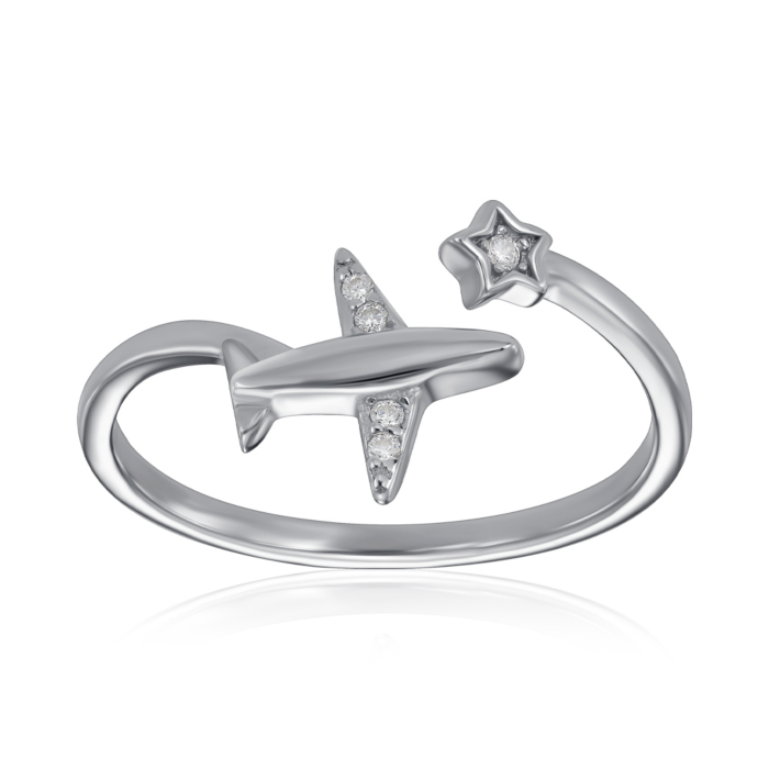 Серебряное кольцо с фианитами. Артикул 2R32114-R/12/1