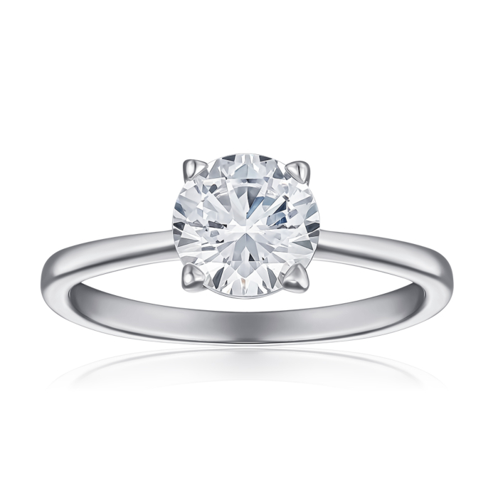 Срібна каблучка з фіанітом. Артикул 2R33601-R/12/1