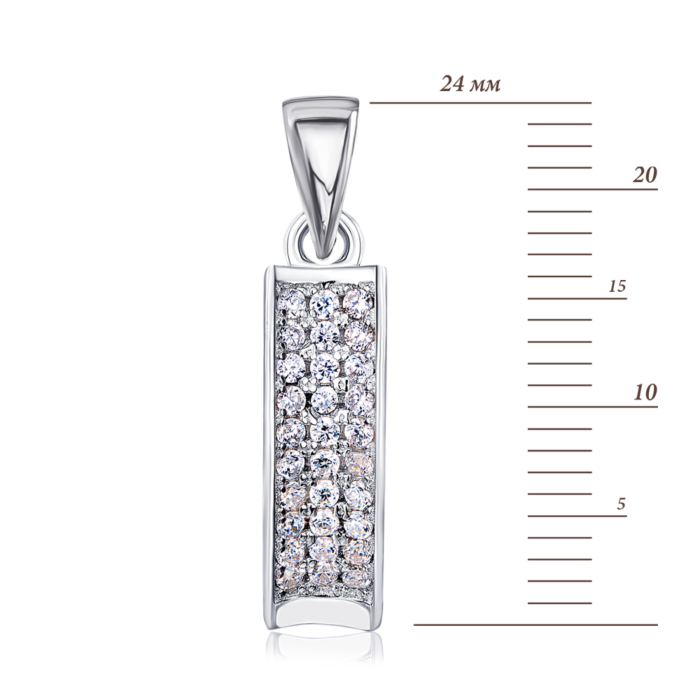 Срібна підвіска з фіанітами 2S12813-P/12/1