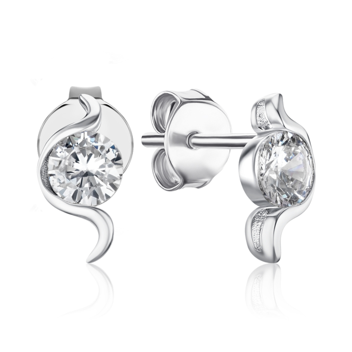 Срібні пусети з фіанітом 2S12831-E/12/1