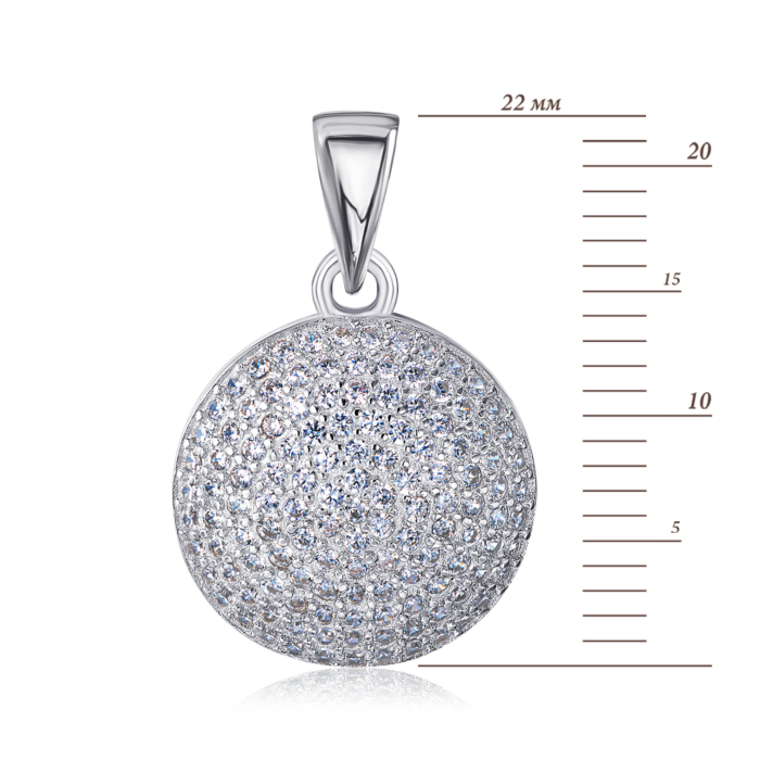 Срібна підвіска з фіанітами  2S13826-P/12/1