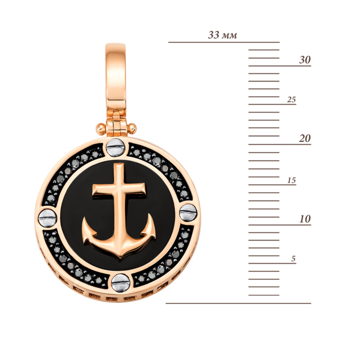 Золота підвіска з фіанітами. Артикул UG53/51/064