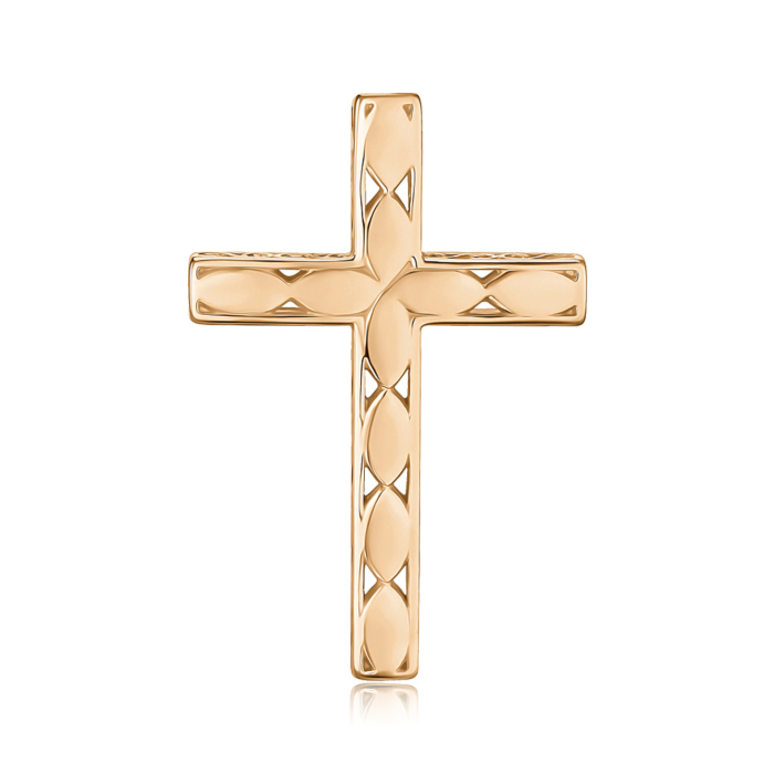 Золотий хрестик без вставки. Артикул 3008008101
