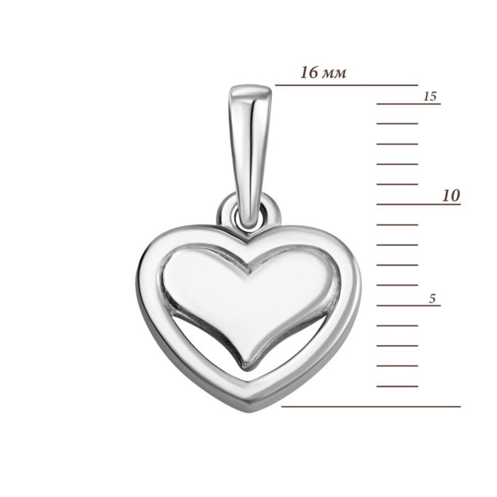 Срібна підвіска Серце. Артикул UG530177