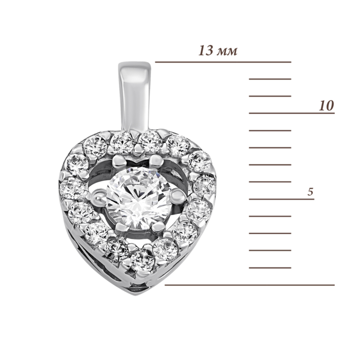 Срібна підвіска з фіанітами.Артикул UG530180