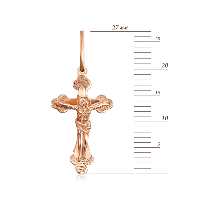 Золотий хрестик з алмазною гранню. Артикул 30310