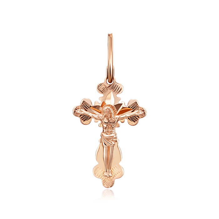 Хрестик з червоного золота. Артикул 30315
