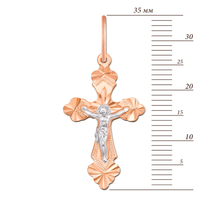Золотий хрестик з розп'яттям. Артикул 30348/1д