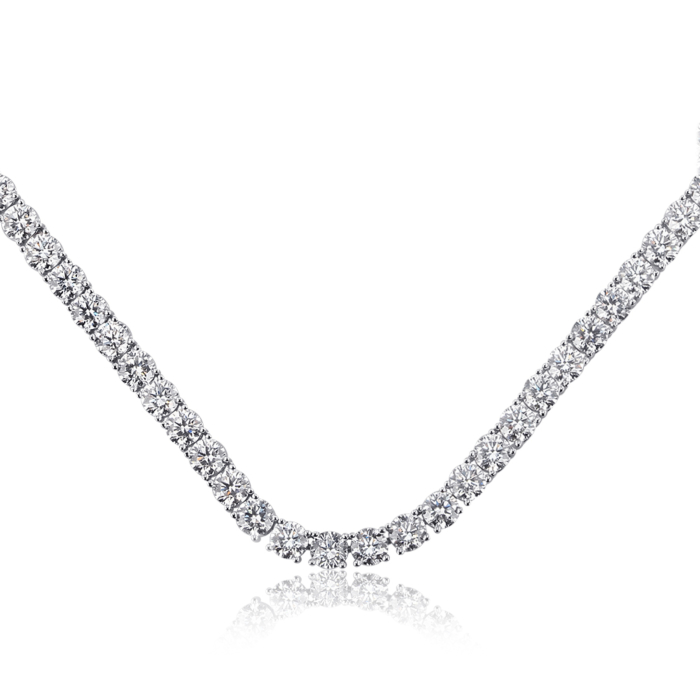 Золотое колье с экобриллиантами. Артикул 3037-L/02/1/11919