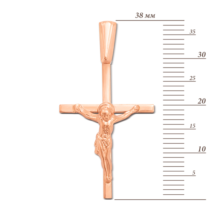 Крестик из красного золота. Артикул 30371