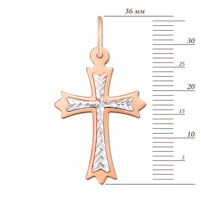 Золотий хрестик з алмазною гранню. Артикул 30385/е