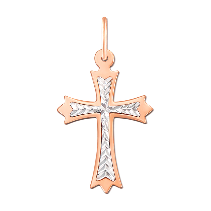 Золотий хрестик з алмазною гранню. Артикул 30385/е