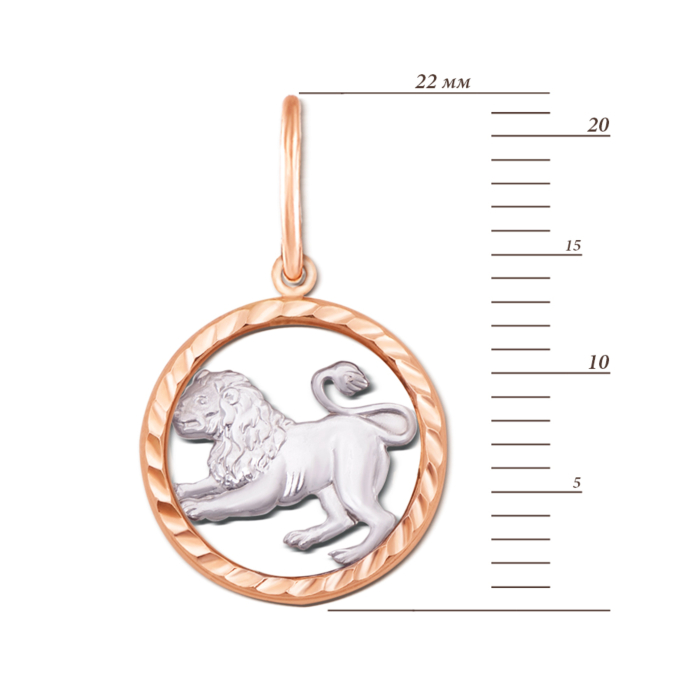 Золота підвіска «Лев». Артикул 30506/лв