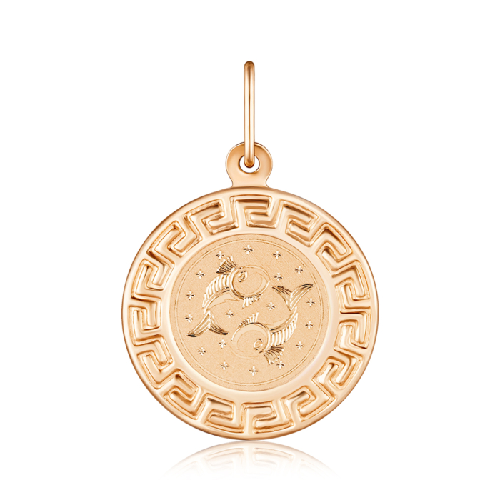 Золота підвіска-зодіак "Риби". Артикул 30561-12/01/0