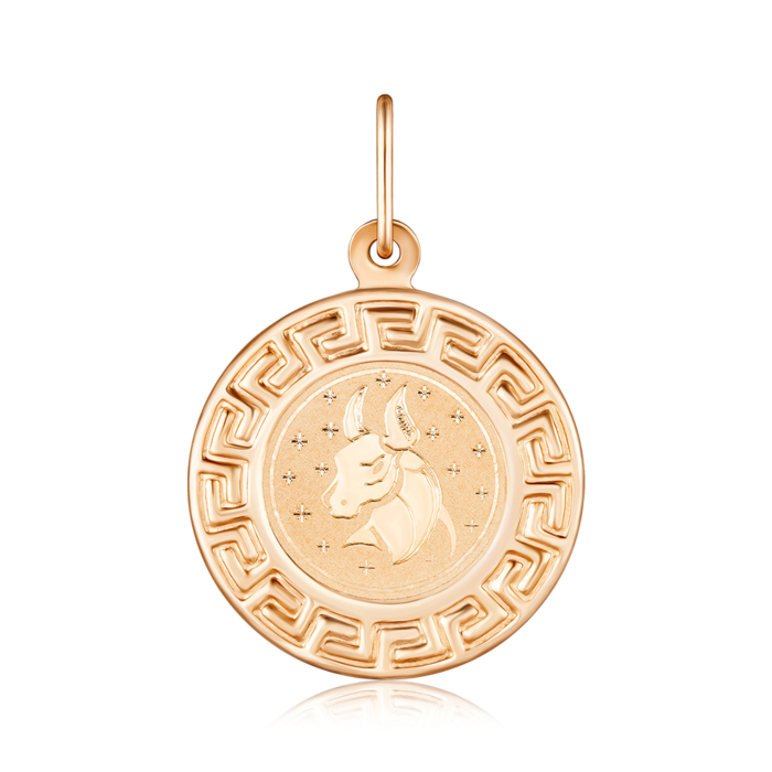 Золотая подвеска-зодиак «Телец». Артикул 30561-2/01/0