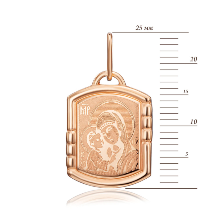 Золота підвіска-ікона Божої Матері Почаївська. Артикул 30585/3лгр (30585-3/01/0)
